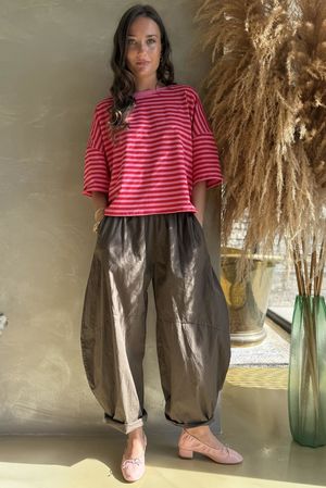 Sunday Morning Tee Hot Pink & Red